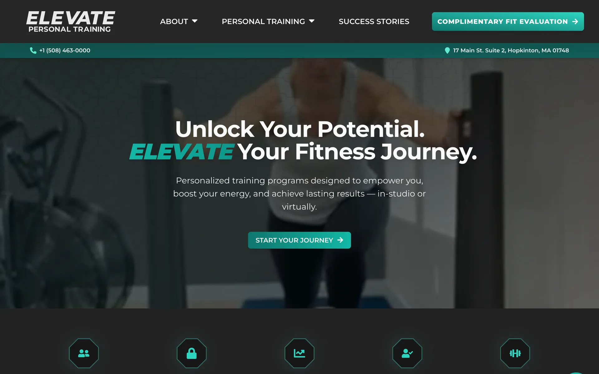 Elevate Fitness Website desktop