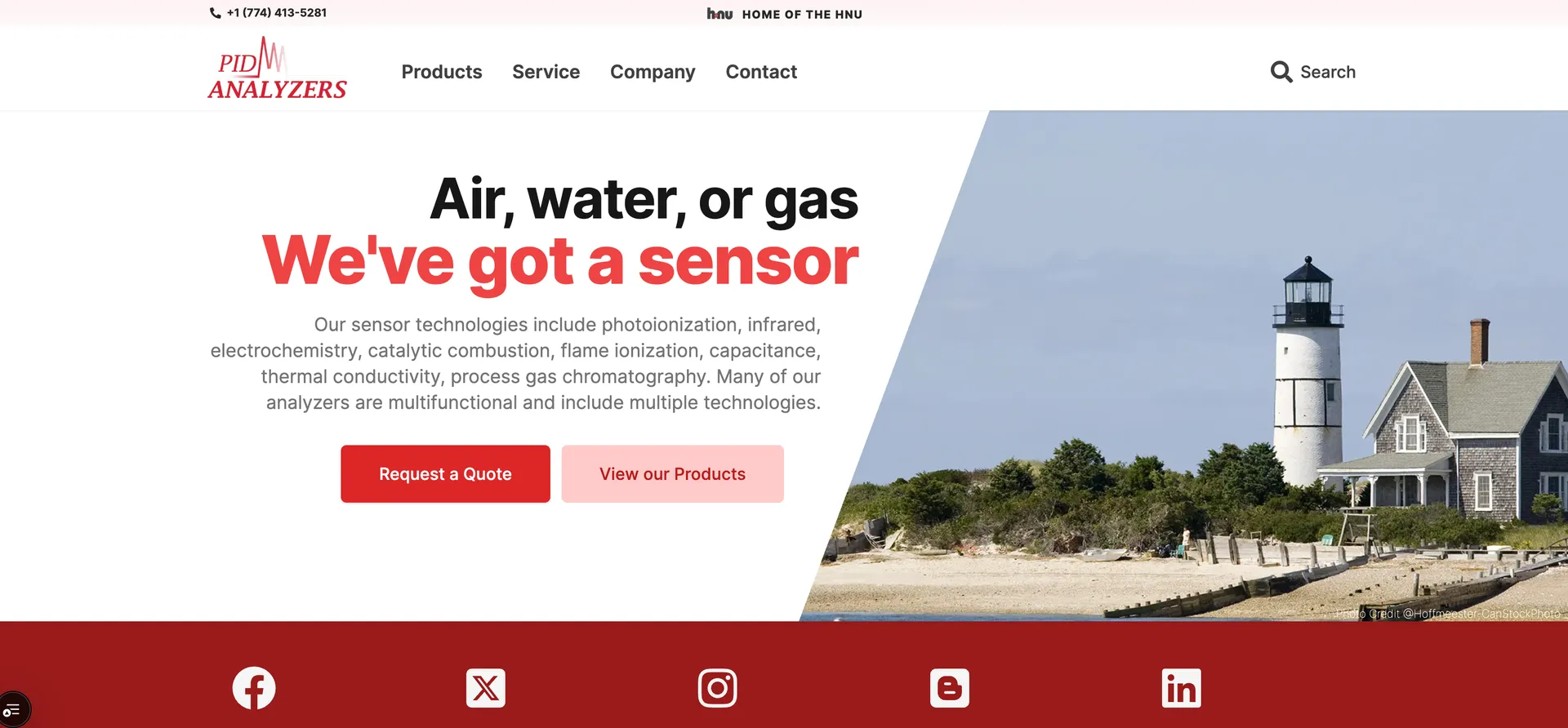 PID Analyzers Website Redesign desktop